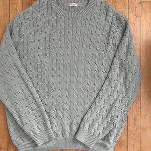 John Galt Green Cable Knit Sweater One Size